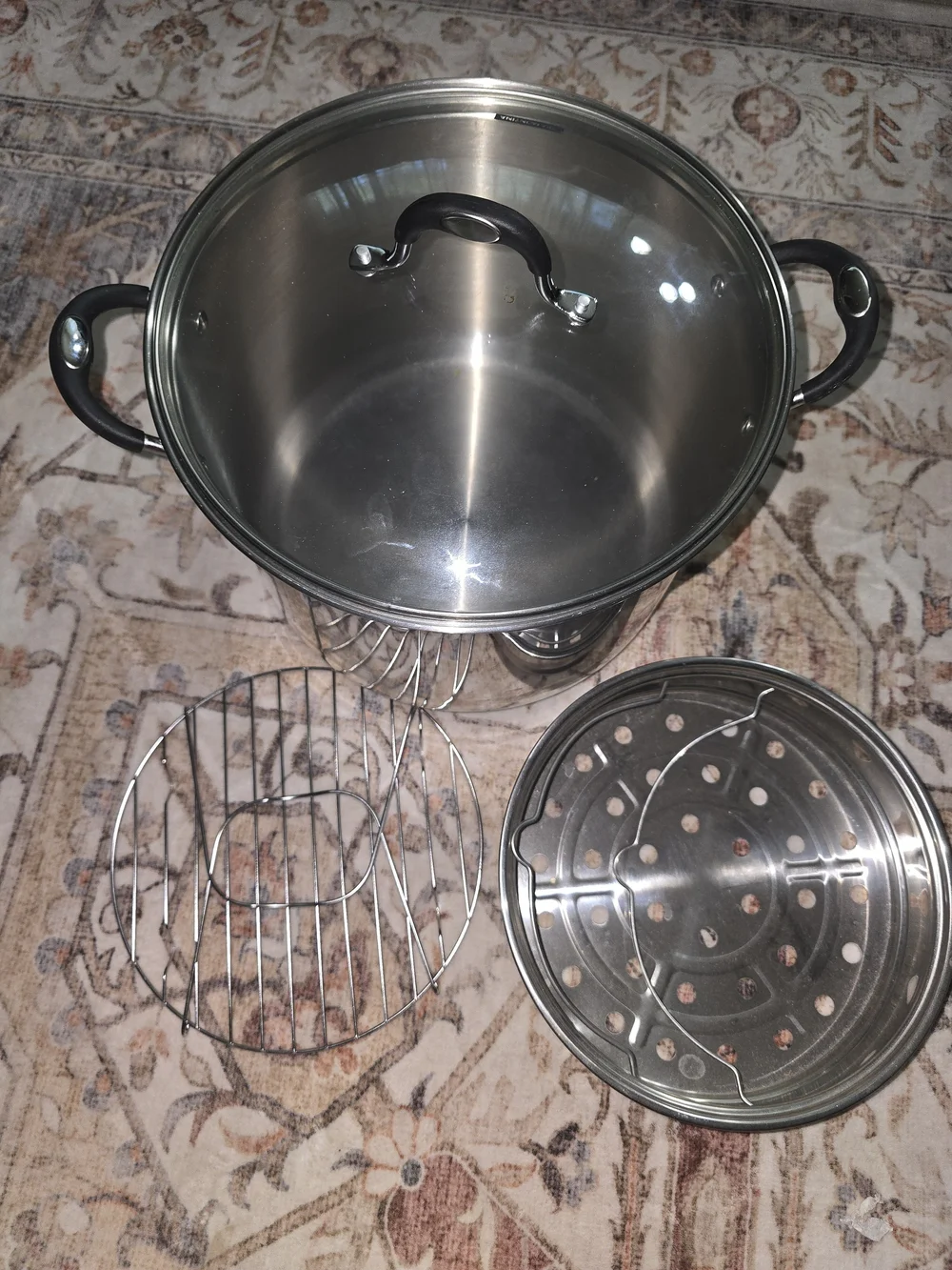 Tramontina Stainless Steel 16qt Stock Pot with Glass Lid & Accessories